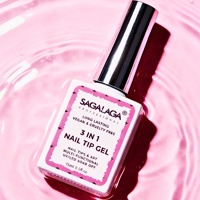 Gel pour pointes d'ongles en gros, professionnel, 3 en 1, design 15 ml, logo personnalisé, non toxique, gel pour pointes d'ongles à couverture complète pour ongles en acrylique à presser