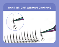 Applicateur de cils de botte de volume de 90 degrés en titane coloré pince à épiler en acier inoxydable pointe pointue pour appliquer de faux cils