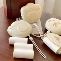 Mini-rouleau anti-poils portable en forme de patte de chat, style crème, à feuilles détachables, pour la maison et les vêtements
