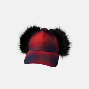 Chapeau d'hiver en acrylique rayé et peluche, rembourré, chaud, protection des oreilles, chapeau de pilote pour adultes unisexe - Product Image 5