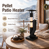 Chauffe-terrasse autoportant en acier au carbone à granulés pour jardin, cour et usage commercial