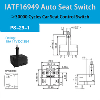 SUDA PS-29 IATF16949 Interruttore di Regolazione Sedile Auto in Plastica, Impermeabile IP65, 15A 1NO1NC, Pulsante con Terminale PCB