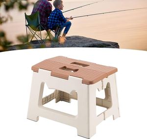 HALO Foldable Plastic Stool <b>Small</b> <b>Folding</b> <b>Step</b> Stool with Handle Hole Lightweight Collapsible Space Saving PP Stool OEM ODM - Product Image 2