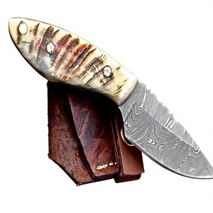 Cuchillos ZR ZR # Cuchillo de Supervivencia Personalizable OEM 121, Hoja de Acero de Damasco, Mango de Hueso de Cuerno, para Caza, Camping e Industria - Product Image 1