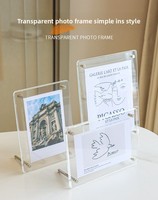 Support de menu en acrylique transparent de qualité supérieure, réversible, double face, pour affichage sur bureau, liste de prix, cadre photo, numéro de table de mariage