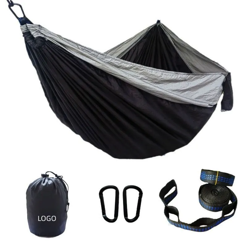 Grosir kustom 210T tempat tidur gantung Kemah ganda & tunggal ringan portabel luar ruangan parasut tenda nilon tempat tidur gantung