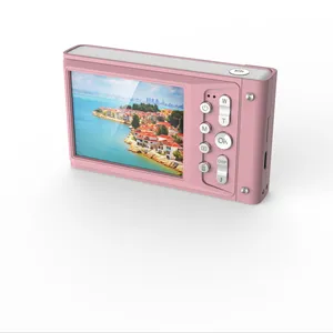 Cámara de tarjeta a prueba de tontos asequible de nivel de entrada femenina para selfies de viaje, cámara digital pequeña CCD para fotografía