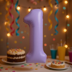 Ballon en aluminium violet « Party Love Number One » de 1 m pour la décoration de fête d'anniversaire - Product Image 2