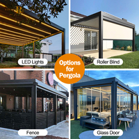 Buitentuin Bevrijdt Tanding Waterdichte Gemotoriseerde Buitenbalkon Terras Metalen Luifel Dak Pergola Aluminium Elektrische Luifel