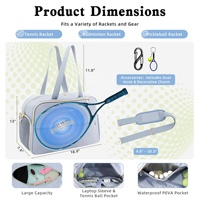 Sac de sport de grande capacité pour badminton, tennis et pickleball avec compartiment à chaussures et rembourrage thermique isolant