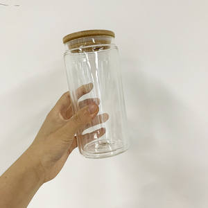 Vente en gros verres à bière droits avec couvercle et paille 12oz 16oz 20oz verres à eau vierges pour Sublimation - Product Image 2