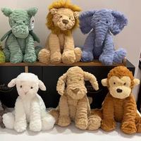 Peluche British Jelly Wave Series : Lion Bouclé, Singe, Poupée Dragon Ondulé, Vache des Highlands Bouclée