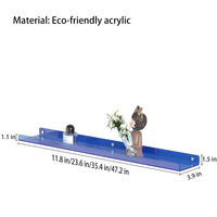 Étagères flottantes en acrylique transparentes, étagères murales pour la décoration de la pièce, étagères murales flottantes