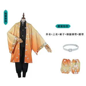 Ensembles de costumes de Cosplay Kimetsu No Yaiba Tanjirou Kamado Nezuko pour femmes et hommes