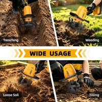 Cultivateur portatif AOLI 21V à batterie lithium, directement de l'usine, avec tige d'extension optionnelle pour jardin, terreau et plantes en pot