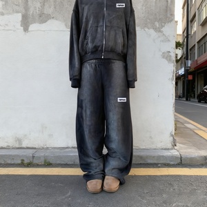 Conjunto de Sudadera con Capucha y Pantalones de Chándal de Lujo Personalizados para Hombre, Estilo Oversize, Lavado, Recto, Streetwear, Estampado, Invierno, Jogger Crop Personalizado - Product Image 3