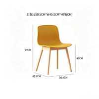 Chaise de salle à manger ergonomique en plastique la plus vendue pour l'extérieur, les hôtels et la cuisine