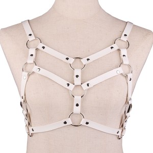 Lingerie Sexy Bondage Punk Goth, Soutien-Gorge <span class=keywords><strong>Cage</strong></span> Sans Bonnets, Harnais de Corps en Cuir Ajustable, Fétiche BDSM - Product Image 3