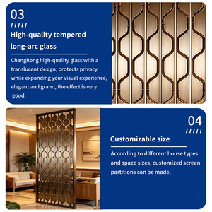 Modern Design Stainless Steel Room Divider <strong>Screen</strong> Floor to Ceiling Partition with Laser Cut Finish Customizable Sizes - Product Image 3