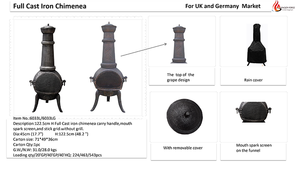 HeavyデューティLargeサイズ鋳鉄<span class=keywords><strong>chiminea</strong></span>バーベキューグリル - Product Image 5