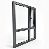 Ventanas Corredizas y Abatibles de Aluminio con Rotura de Puente Térmico para Balcón, Doble Acristalamiento, Vidrio Grande, Vista Panorámica, Tamaño Personalizado, Ventana Corrediza Abatible para Villa