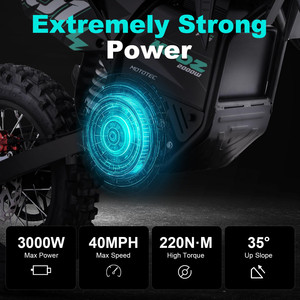 KOOZ HP115E Moto Elettrica da Fuoristrada 60V 2000W Senza Spazzole, 40MPH per Adulti e Adolescenti 13+ - Product Image 6