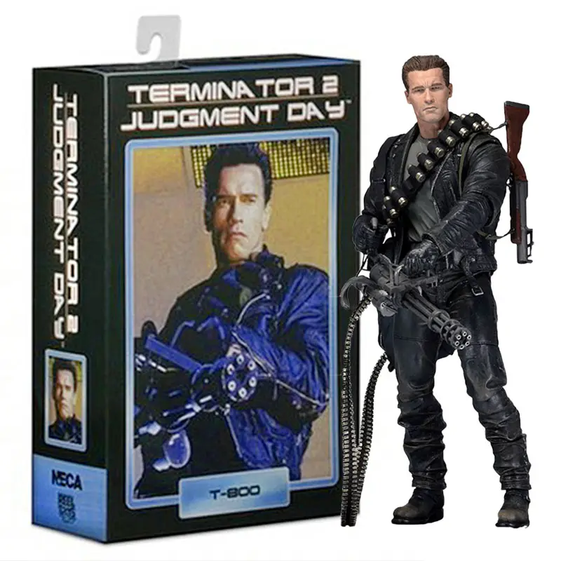 Terminator 2 Tokoh Aksi Schwarzenegger Carry Cannon Terminator Versi 6 Angka Adalah T800 Skeleton T1000 Boneka Model NECA
