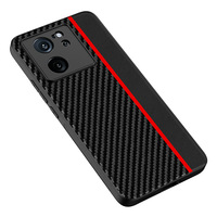 Casing ponsel pola kulit serat karbon ramping untuk XIAOMi 13T untuk MI 13T Pro casing penutup belakang