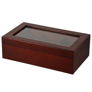 <span class=keywords><strong>Caja</strong></span> de Té de <span class=keywords><strong>Madera</strong></span> Oscura con Tapa de Vidrio Transparente, Organizador de Bolsitas de Té con 6 <span class=keywords><strong>Compartimentos</strong></span>, Exhibidor para Encimera de Cocina - Product Image 5
