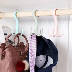 Four Claw <b>Plastic</b> Rotating <b>Hook</b> Multi Functional Coat Hat Bag Tie Rack Wardrobe Storage <b>Hook</b> - Product Image 1
