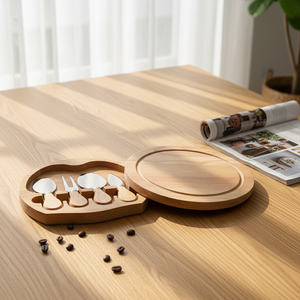 <span class=keywords><strong>Planche</strong></span> à découper en <span class=keywords><strong>bois</strong></span> écologique chinoise <span class=keywords><strong>pas</strong></span> chère avec tiroir coulissant et plateau à fromage rond, compatible lave-vaisselle, avec ensemble <span class=keywords><strong>de</strong></span> couteaux - Product Image 4