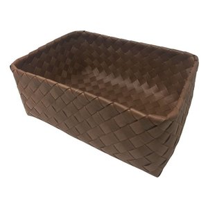 Cestino tavola <b>plastica</b> (27x19x10cm) con telaio bordo rinforzato inox BUFFET Marrone 2465M027PCV - Product Image 1