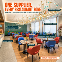 Ensemble de mobilier de restaurant et café de luxe sur mesure J2S, sièges incurvés modernes, tables en marbre, projets d'aménagement commercial pour hôtels