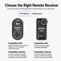 Disparador de Flash para Cámara con Receptor Godox FT16 para Iluminación de Estudio