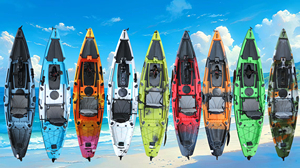 High Quality 4 Pcs Handles Fishing Kayak 12ft Motor Kayak Rowing Boat With 1 Pc Swivei Fishing <b>Rod</b> <b>Holder</b> - Product Image 4