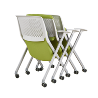 Chaise de bureau ergonomique à roulettes en maille, chaise de formation mobile avec roulettes, sièges imbriqués pour espace d'apprentissage flexible