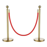 Vente chaude Or Couleur Trafic Foule Contrôle Passerelle Or Queue Bollard Tapis Rouge Velours Corde Supports et Cordes