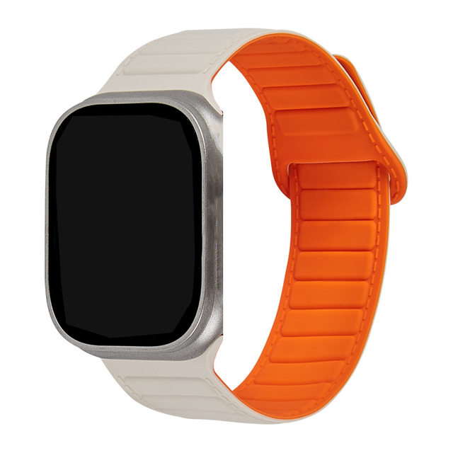 Luxury Design Silicone Leather Texture Loop 38mm 49mm Smart Magnetic Buckle Smart Band Strap for Apple Watch 8