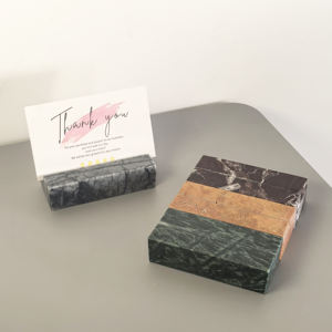 Telazzo fait à la main marbre poli moderne Rectangle Place porte-carte multi-usage empilable mémo escorte bureau décor accessoire - Product Image 4