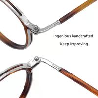 Monture de lunettes rétro en acétate de titane pour homme, monture optique vintage, verres transparents, forme elliptique