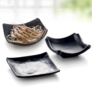 A5 Sushi <b>Plate</b>, Black Frosted Square Dish, Japanese Creative Style <b>Plate</b>, Commercial <b>Melamine</b> Imitation Porcelain Tableware - Product Image 2
