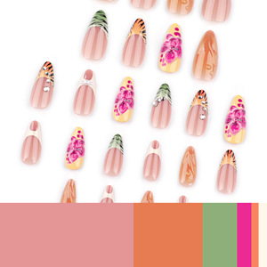 Venta al por mayor 24 piezas de almendra reutilizable de diamante <span class=keywords><strong>uñas</strong></span> artificiales <span class=keywords><strong>diseño</strong></span> 3D con encantos de prensa en las <span class=keywords><strong>uñas</strong></span> <span class=keywords><strong>para</strong></span> adolescentes <span class=keywords><strong>niñas</strong></span> - Product Image 5