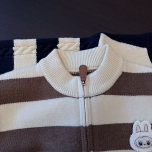 Vêtements pour enfants bébé manteau automne hiver enfants vêtements rayé fermeture éclair chemise nouveaux garçons pull décontracté <span class=keywords><strong>Cardigan</strong></span> hauts - Product Image 3