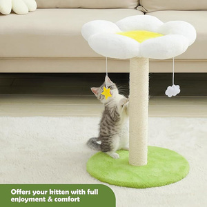Fabricante personalizado de lujo flor blanca peluche gato árbol al por mayor lindo pequeño gato árbol Torre mejor vendedor raspador <span class=keywords><strong>para</strong></span> <span class=keywords><strong>gatos</strong></span> más pequeños - Product Image 3
