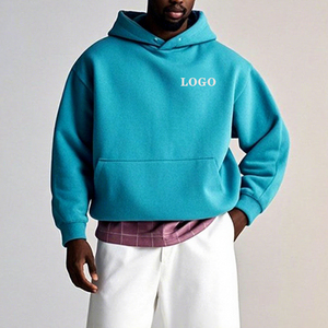Sudadera con Capucha Corta para Hombre, de Algodón Orgánico, Corte Holgado, Lisa, de Alta Calidad, Estilo Urbano, Venta al Por Mayor de Fábrica - Product Image 1