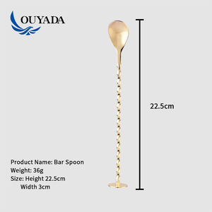 Factory Direct Lieferant OEM Logo Muddler Edelstahl Twisted <span class=keywords><strong>Cocktail</strong></span> <span class=keywords><strong>Bar</strong></span> Löffel - Product Image 6