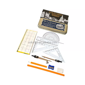 School 10pcs <strong>Math</strong> Geometry Set Metal Tin Box Mathematical Set <strong>Math</strong> Set - Product Image 3