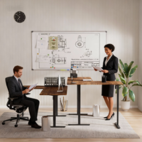 Bureau debout en forme de L, réglable en hauteur électriquement, bureau d'angle en forme de L, poste de travail à trois moteurs, table d'ordinateur