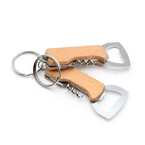 Wholesale hot selling wooden metal bottle opener high quality multi purpose key chain bottle opener for wine beer