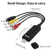 Convertidor de Video USB 2.0 y Dispositivo de Captura de Audio, Caja VHS, Convertidor de VCR TV a Digital, Tarjeta de Captura de Video USB